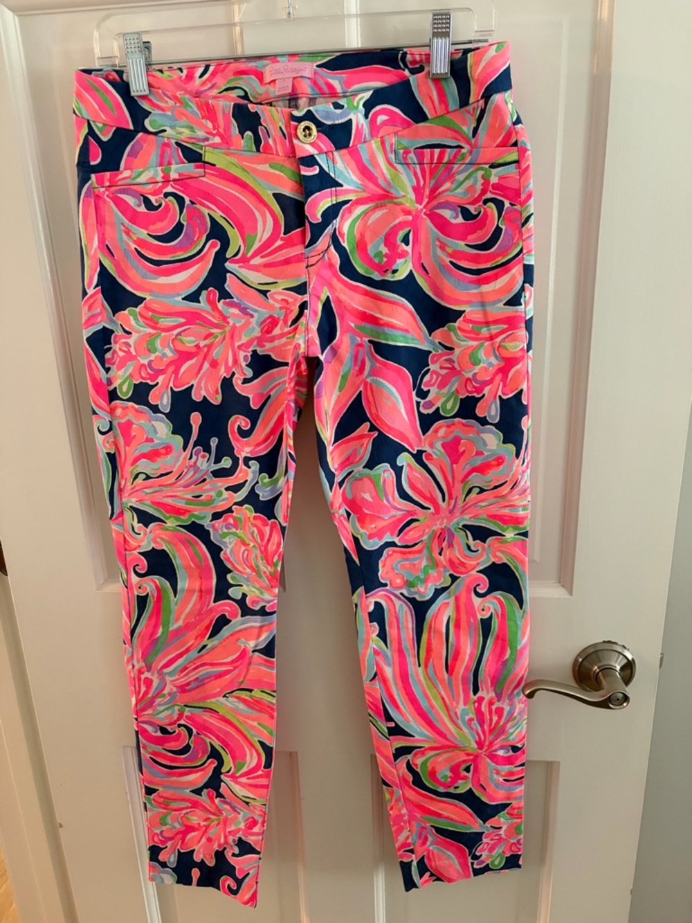 Lilly Pulitzer Navy with Neon Pink & Lime Floral Pants